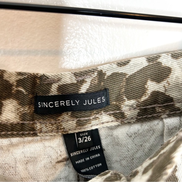 Sincerely Jules Wide Leg High Rise Animal Leopard Print Crop Jeans 26 - Picture 5 of 8